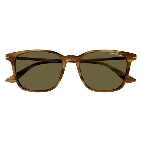 New MONT BLANC NIB Brown Square MB0338S 004 Sunglasses Women - Picture 2 of 4